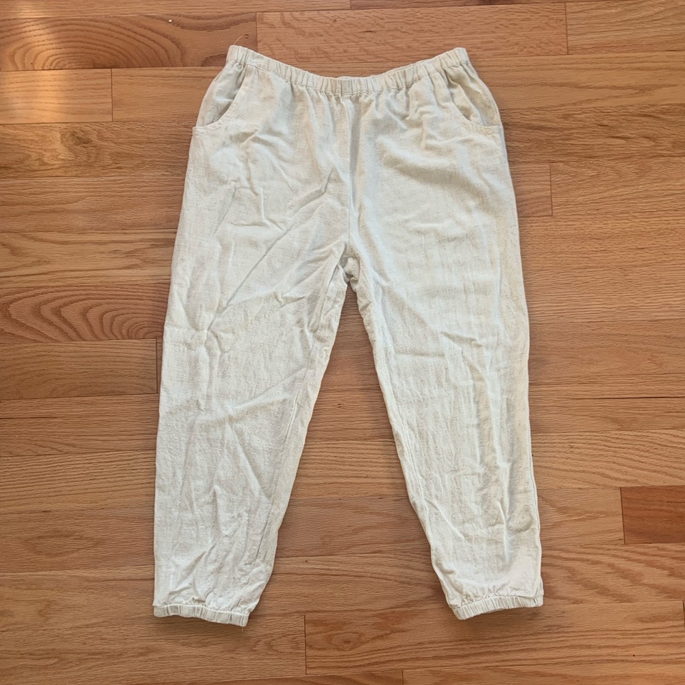OFF WHITE BEACHY LINEN PANTS